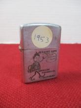 1953 Zippo American Furnace Co. with Fun Graphic Advertising Lighter