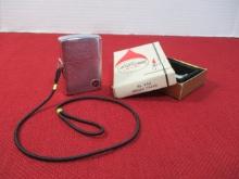 1992 Zippo No.200 Brush Finish with Lanyard Advertising Lighter with Box