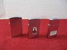 Zippo Vintage Slim Lighters-Lot of 3-B