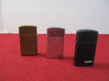 Zippo Vintage Slim Lighters-Lot of 3-C