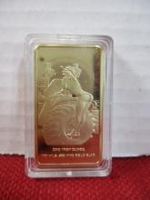 .999 One Troy Ounce Fine Gold Clad Pin Up Nude Bar