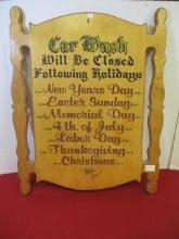 "Car Dash" Hand Painted Wooden Advertising Sign