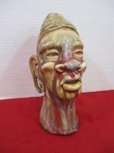 Glazed ceramic Figural Pottery Head