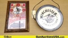 Signs & Glassworks, Neon Impression Inc. Clocks. Good Condition. Lot of 2 Winchester Clocks Perfect