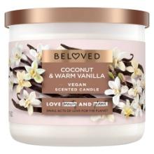 Beloved Coconut and Warm Vanilla Vegan Scented Candle - 15oz, Retail $14.99