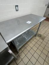 4' Stainless Table with Shelf