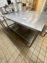 5' Stainless Table with undershelf