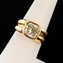 3.26 ctw SI3 CLARITY H COLOR CENTER Diamond 18K Yellow Gold Ring