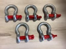 (Inv.206) 5 - New Unused Diggit 7/8" Pin Anchor Shackles