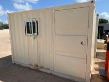 12' Storage Container w/...e Doors on 1 End, Walk Through Side Door and Window