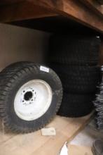 (4) REAR LAWN MOWER TIRES AND RIMS