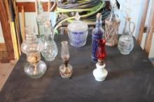 OIL LAMPS AND DECANTERS