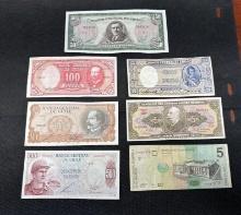 Foreign Bank Notes Chile, Brazil, El Salvador