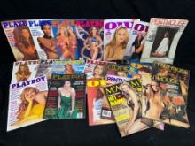 Vintage 1980-1990s Adult Magazines Playboy, Penthouse, Oui. centerfolds