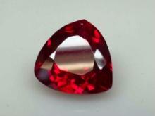 Super Mega Sparkly 7.4ct Trillion Cut Ruby gemstone