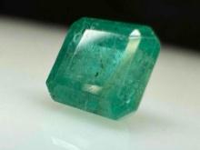 1.5ct Square Cut Panjshir Emerald Gemstone from Afganistan