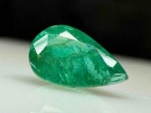 1.47ct Pear Cut Panjshir Emerald Gemstone from Afganistan