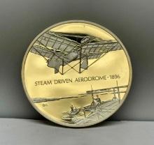 First Flight of the Aerodrome 1896 SILVER COIN 38 Grams