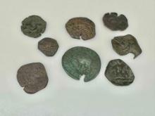 8 Pirate Era Spanish Coins (MARAVEDIS) from the 15.16 hundreds New World and Old-World COBs