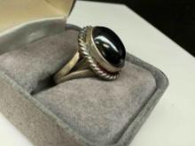 Black Onyx Ring Sz.6 6.1g Total