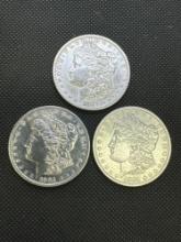 Lot Of 3 1881 Morgan Silver Dollars Mint Marks P, O and S