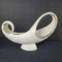 Vintage ceramic fruit bowl white W/gold rim