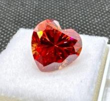 GRA Heart Cut Garnet Color Moissanite Diamond Gemstone 5.0ct
