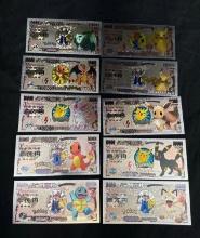 10x Silver Plated Pokemon 10k Bills