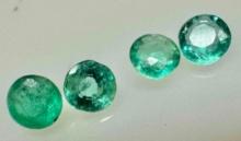 4 Brilliant Cut Emerald Gemstones .45ct Total