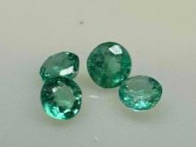 4 Brilliant Cut Emerald Gemstones from Afghanistan .59ct Total