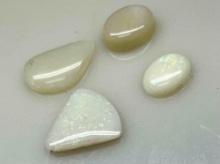 4 White Opal Gemstones 3.6ct Total
