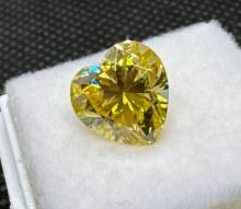 GRA Heart Cut Yellow Moissanite Diamond Gemstone 2.50ct