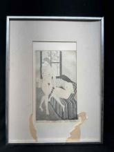 Framed Art Two Nudes 5/74 Artists Proof BA Sherudge 13x16