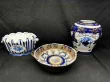 Limoges France Fine Glassware Bowl Vases