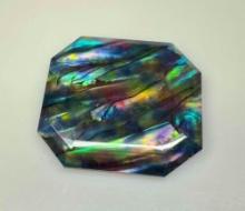 Radiant Cut Opal Like Ammolite, Green, Blue, Purple, & Yellow hues 92ct