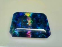 Radiant Cut Opal Like Ammolite, Green, Blue, & Pink hues 46.3ct total