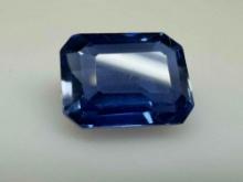 4.7ct Emerald Cut Deep Blue Sapphire Gemstone