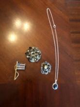 Flag Pin , 2 Broaches and a New Necklace