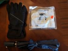 Gloves, Umbrella and Winter Ice Treads