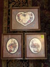 Home Interiors - Set of 3 Framed Pictures
