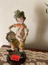 Drummer clown decoration clown with umbrella and hat