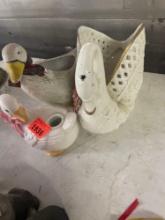 3 pc swan and duck decor
