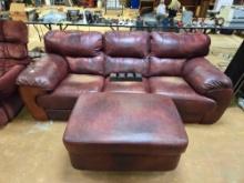 Lane Leather Master Couch and Ottoman