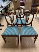 Set of 3 Vintage Wood Dining Chairs