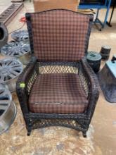 Vintage Cushioned Seated Wicker Patio Rocking Chair