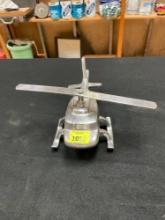 Vintage Chrome Helicopter Table Top Decoration