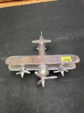 Vintage Chrome Airplane with Wheels Table Top Decoration