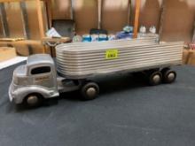 Vintage Smith and Miller Collectible Metal Truck with Detachable Trailer and New Door Decals