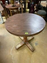 Vintage Wood Round Topped Bar Table