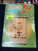 Vintage Singing Bird Cage Toy